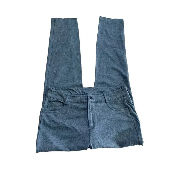 Athleta Women's Gray Medium Wash Straight Leg Pull On Chino Pant Size 8 - Picture 4 of 5